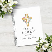Carnet Floral Wreath Religion Cross Bible Study