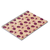 Carnet Florales de roses roses Empreintes de léopard d'or (Côté gauche)