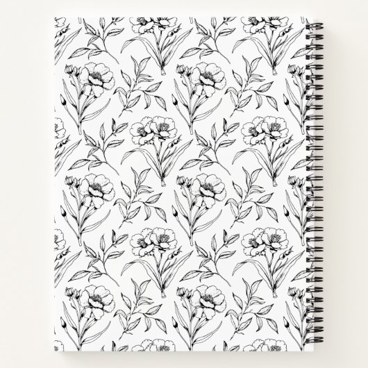 Carnet Flore à linaux noir et blanc (Dos)