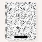 Carnet Flore à linaux noir et blanc (Devant)