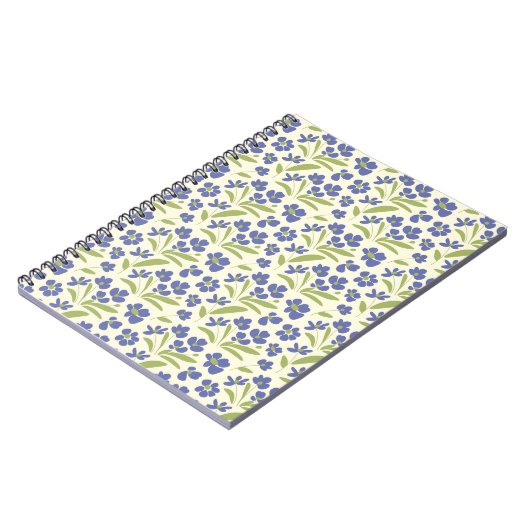 Carnet Flore Bio Bleu Vert Sur Crème 0111A (Côté gauche)