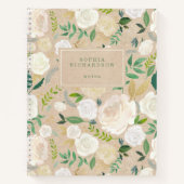 Carnet Flore blanche rustique et tendance sur Kraft Look (Devant)