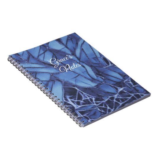 Carnet Flore Bleu Foncé À Monogramme (Côté Droit)