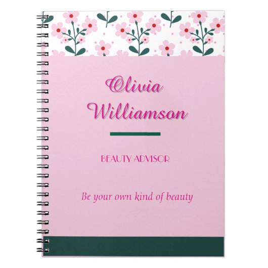 Carnet Flore chic et bloc couleur (Devant)