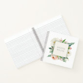 Carnet Flore d'aquarelle féminine Rose floue avec nom (Intérieur)