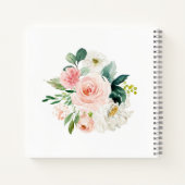 Carnet Flore d'aquarelle féminine Rose floue avec nom (Dos)