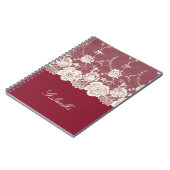 Carnet Flore de dentelle blanche à crème rouge (Côté gauche)