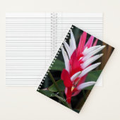 Carnet Flore de Heliconia rouge et blanche (À l'intérieur)