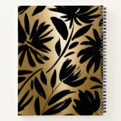 Carnet Flore de pinceau noir et doré (Dos)