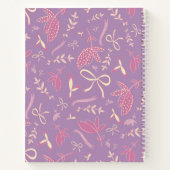 Carnet Flore et vaches violettes délicates (Dos)