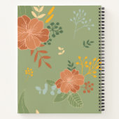Carnet Flore jaune orange personnalisée (Dos)