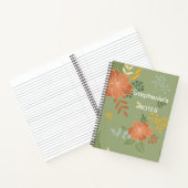 Carnet Flore jaune orange personnalisée (Intérieur)