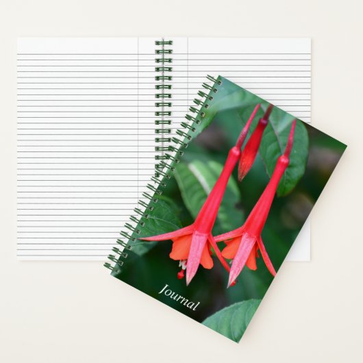 Carnet Flore mince rouge Fuchsia (À l'intérieur)