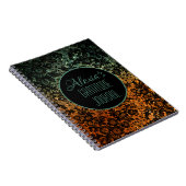 Carnet Flore orange et verte noire (Côté Droit)