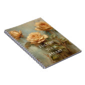 Carnet Flore Rose de pêche romantique (Côté Droit)