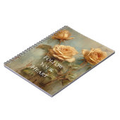 Carnet Flore Rose de pêche romantique (Côté gauche)