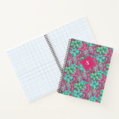 Carnet Flore rose pâle et verte rétro (Intérieur)