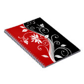 Carnet Flore rouge blanc et noire (Côté Droit)
