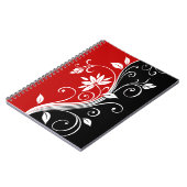 Carnet Flore rouge blanc et noire (Côté gauche)
