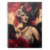 Carnet Flore rouge et plumes (Devant)