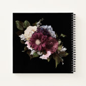 Carnet Flores de Bourgogne et rose pâle Mariage invité (Dos)