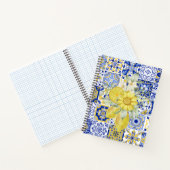 Carnet Flores de mosaïque en bleu et jaune (Intérieur)