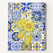 Carnet Flores de mosaïque en bleu et jaune (Dos)
