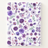 Carnet Flores pourpres - Jardin Floral motif élégant (Dos)