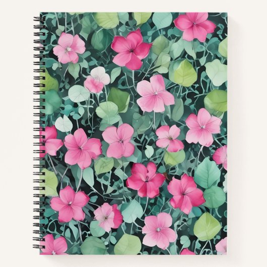 Carnet Flores Rosas entre Hojas (Devant)
