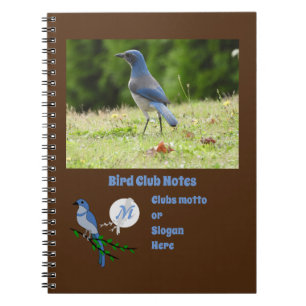 Carnet Floride Scrub Jay Bird Club Monogramme Photo