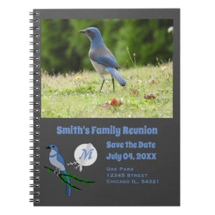 Carnet Floride Scrub Jay Famille Réunion Monogramme Photo
