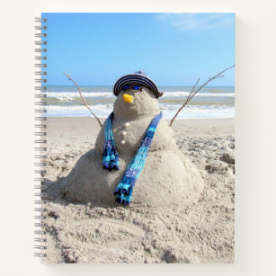 Carnet Floride "Snowman" - Sculpture de sable 8.5x11, 8.5