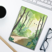 Carnet Flourishing Green Forest | Nature Watercolor