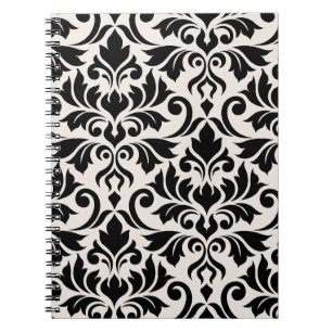 Carnet Flourissant Damask Art I Black on Cream