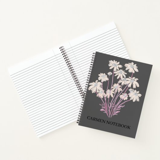 Carnet Flower Art Drawing Personalize Spiral Notebook (Intérieur)
