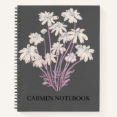 Carnet Flower Art Drawing Personalize Spiral Notebook (Devant)