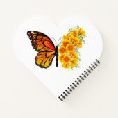 Carnet Flower Butterfly with Yellow California Poppy (Dos)