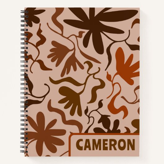 Carnet Flowing Vines Rustic Brown Personalized (Devant)