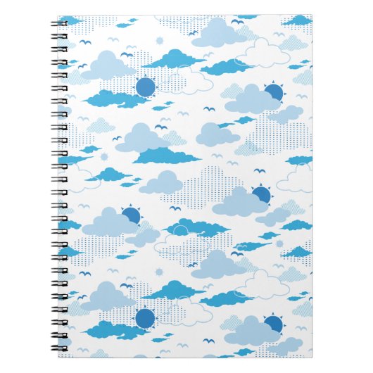 Carnet Fluffy Cloud Sunny White Sky Motif (Devant)