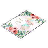 Carnet Fluffy Llama Illustration Flowers Girl Daily Diary (Côté gauche)