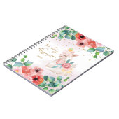 Carnet Fluffy Llama Illustration Flowers Girl Daily Diary (Côté gauche)