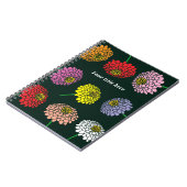 Carnet Fluffy Zinnias découpé conception d'impression de (Côté gauche)