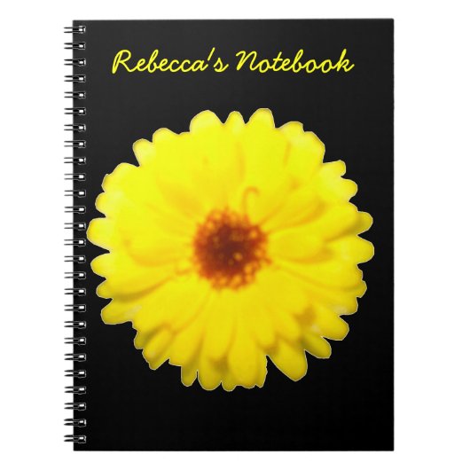 Carnet Fluorescent Jaune Marigold personnalisable (Devant)