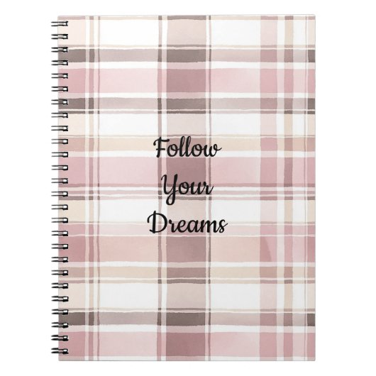 Carnet Flush Rose Creme bandes Brown (Devant)