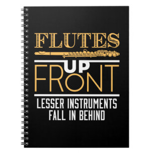 Carnet Flute vers le haut avant Funny Flute Player Musici