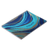 Carnet Flux Abstrait Art-Bleu et Or- (Côté gauche)