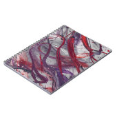 Carnet Flux Abstrait Gris Violet Crimson (Côté gauche)