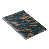 Carnet Flux de cuivre bleu foncé Texture Abstraite (Côté Droit)