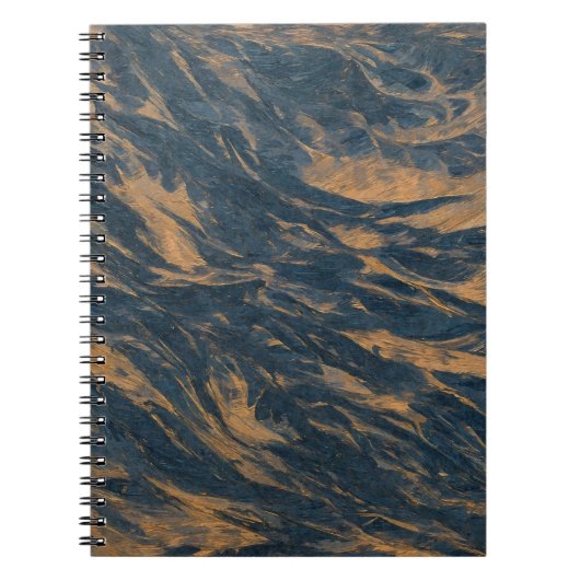 Carnet Flux de cuivre bleu foncé Texture Abstraite (Devant)