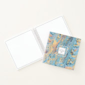 Carnet Flux de peinture texture Abstraite Turquoise/Jaune (Intérieur)